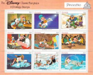Postage stamps Disney Pinocchio Grenada